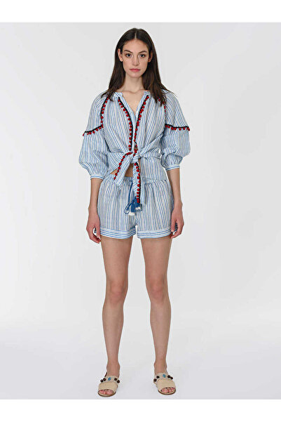 Roman Püskül Detaylı Çizgi Desenli Şort Standart Renk Y1967130_089