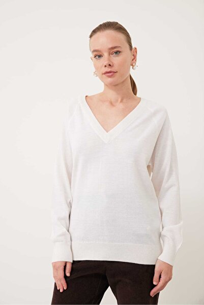 Roman Yün Karışımlı Triko Ekru K2479103_049