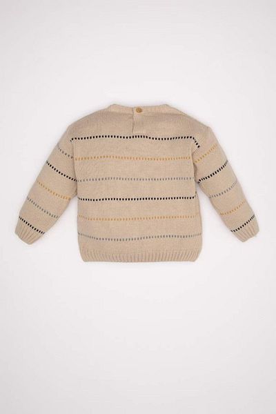 DeFacto Baby Boy Crew Neck Striped Knitwear Sweater C8872A524Au
