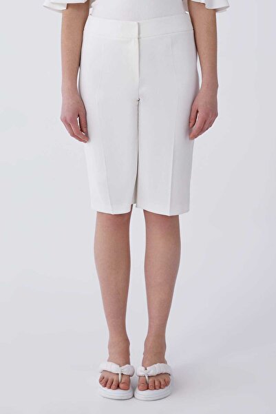 Roman Beyaz Bermuda Kadın Pantolon Beyaz Y2112066_002
