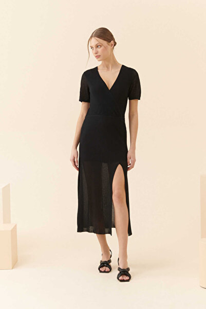 Roman Anvelop Triko Elbise Siyah Y2279105_001