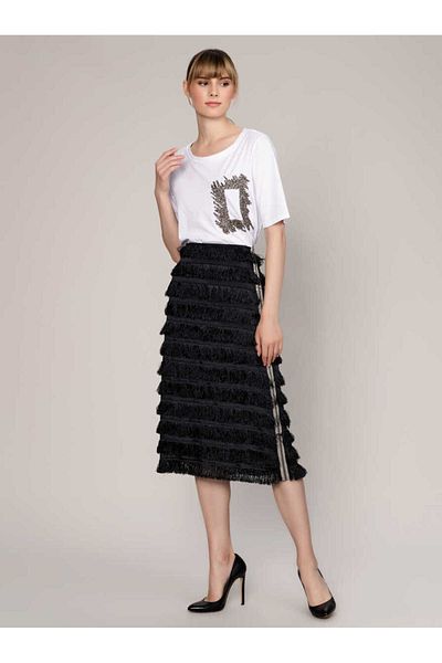 Roman Tassel Detailed Midi Skirt Black K1915040_001