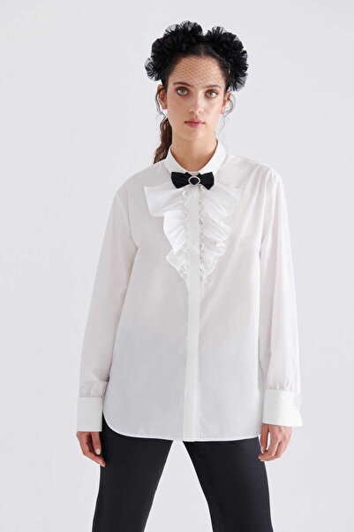 Roman Fırfırlı Gömlek Beyaz K2333504_002