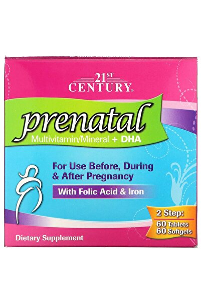21st Century فيتامينات متعددة معدنية قبل الولادة، عبوتان، 60 قرصًا