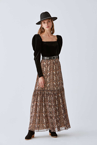 Roman Desenli Uzun Etek Standart Renk K2015070_089