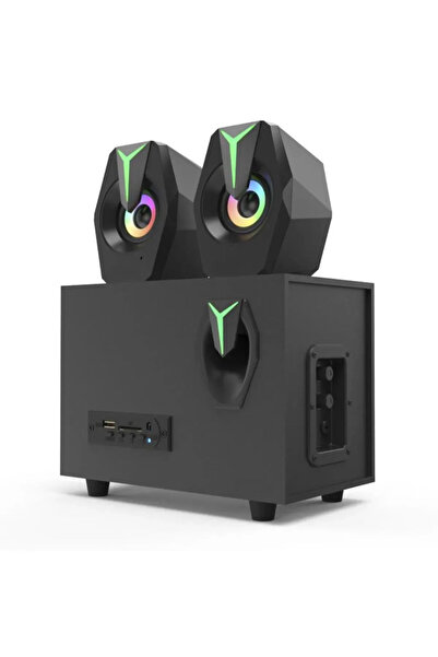 Everest Grup D37 Siyah Bluetooth Hoparlör 2in1 Subwoofer Rgb Işıklı Bilgisaya...