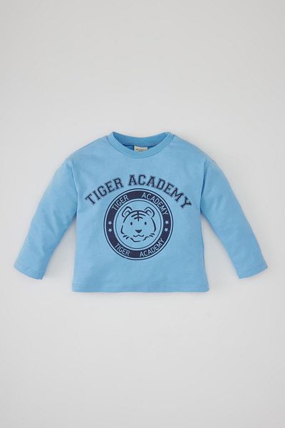 DeFacto Baby Boy Crew Neck Tiger Pattern Long Sleeve T-Shirt C3608a524sp