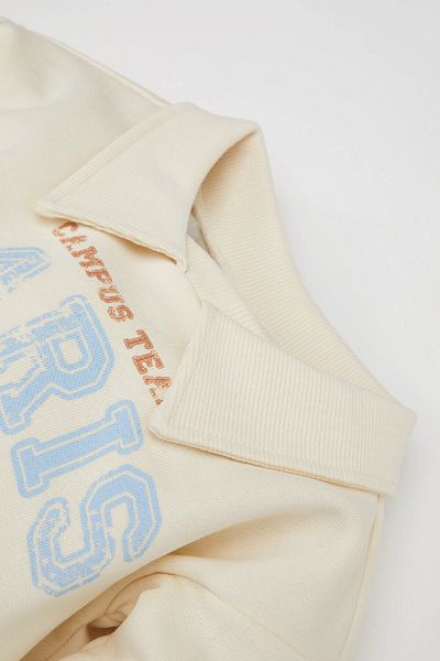 DeFacto Polo Collar Printed Baby Girl Sweatshirt Dress - Floral Pattern, Long Sleeve D2547A524Au