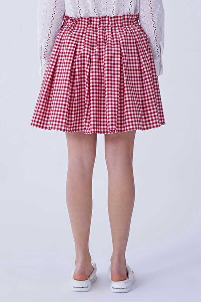 Roman Kırmızı Pötikareli Mini Etek Standart Renk Y2115034_089