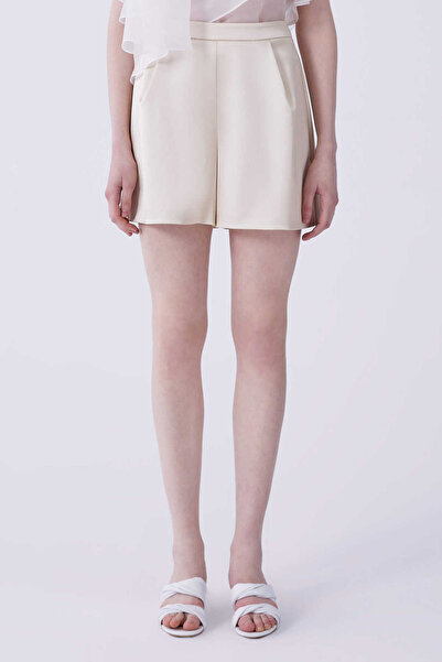 Roman Saten Kısa Kadın Şort Kemik Y2112626_019
