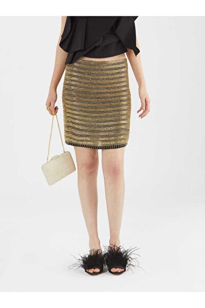 Roman İşlemeli Abiye Etek Gold Y9963102_076