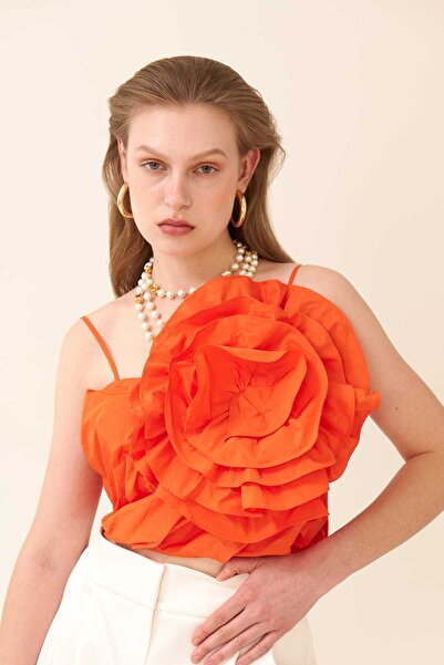 Roman İnce Asklılı Tafta Büstiyer Oranj Y2434001_011