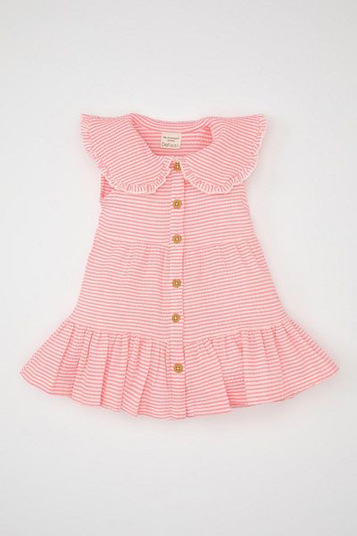 DeFacto Ärmelloses Kleid aus Popeline für Babymädchen mit Streifen - C7245A524SM