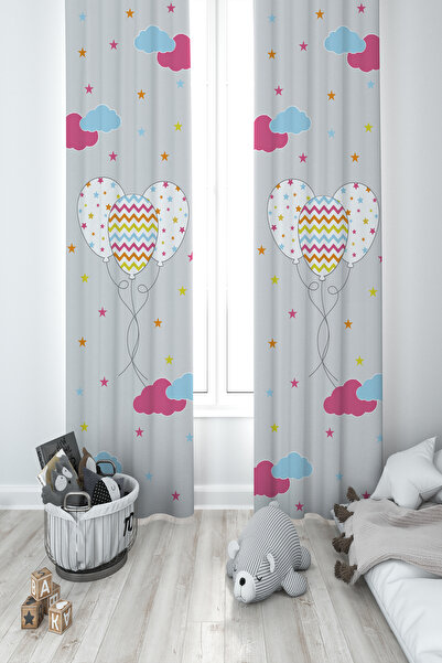 BAMBAŞKA MODA DEČJA I DEČJA SOBA Šareni Oblak i Balon Sa deznom 2 Krila Zaves...