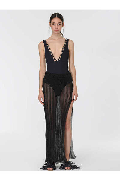 Roman File Triko Uzun Etek Siyah Y1971073_001