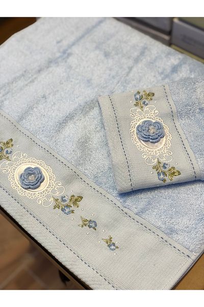 Fiesta Blue Feeling Bamboo Mother - Σετ πετσετών για κορίτσια με 3D κέντημα