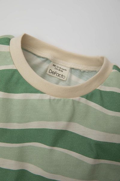 DeFacto Striped Crew Neck Short Sleeve T-Shirt for Baby Boy Set of 2 - C7850A524Sm