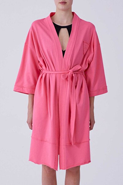 Roman Kuşaklı Kadın Kimono Pembe Y2154228_038