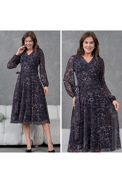 CİXAPLE V-Neck Midi Length Tulle Dress