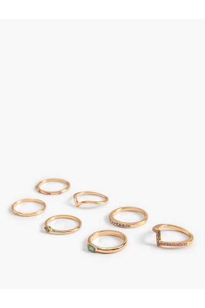Koton Set of 7 Rings with Stone Detail