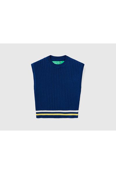 United Colors of Benetton Spódnica damska Indigo Tip Striped Slim Fit Crop Vest