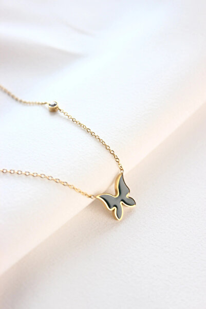 Dazzlecave 316L Stainless Steel Necklace - Green Butterfly Steel Necklace wit...