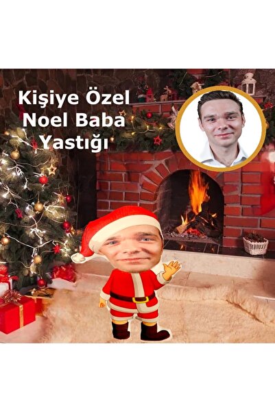 Genel Markalar Kişiye Özel Noel Baba Yılbaşı Tasarımlı Şekilli Yastık