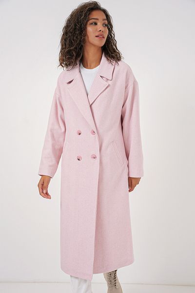 Bigdart 9113 Oversize Wide Cut Wool Long Cashmere Coat - Powder