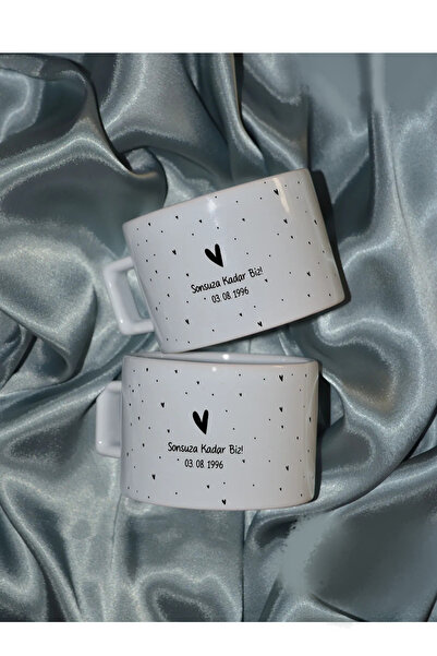 Öz Kupa Kişiye Özel Sevgililer Günü Sonsuza Kadar Biz Çift Lüks Nesacafe Fincanı