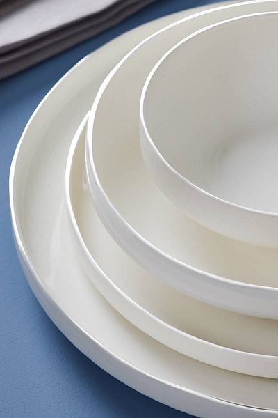 Karaca 24 Piece White Dinnerware Set for 6 People Stream Bone Saturn