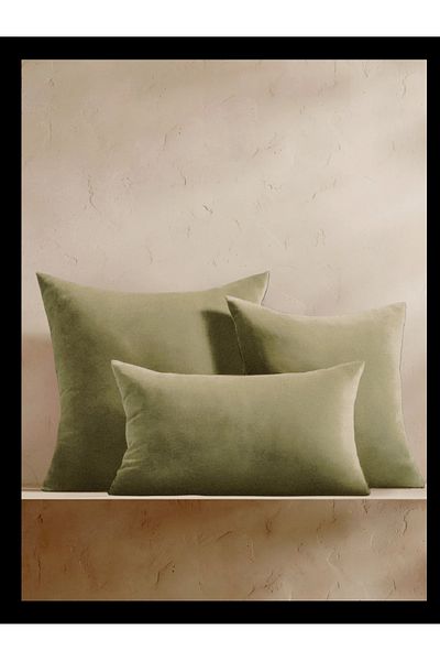 Belomia Home Collection غطاء وسادة مخملي عادي |   كيس وسادة لكمة