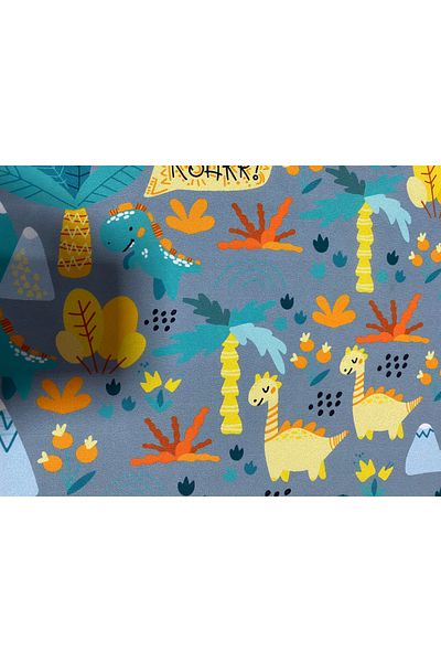 podyum baskı Haina de ploaie din stofa micro parașuta și pantaloni scurți din țesătură cu imprimare digitală din dinozaur 147x100 cm