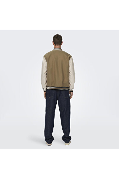 Only & Sons ONSJASON VARSITY JACKET OTW ΑΝΟΙΧΤΟ ΚΑΦΕ