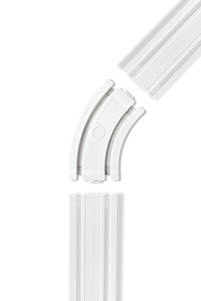 Bilarch 2 Raylı Perde Rayı Korniş 45° Dönüş Köşe Aparatı