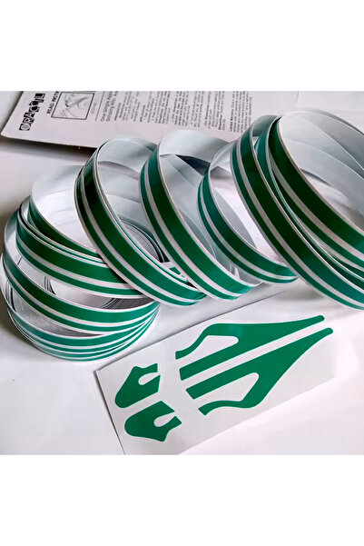 Mega Oto Market 12mm Çift Şerit Yeşil Folyo Yapışkan Bant Araba Gövde Şerit K...