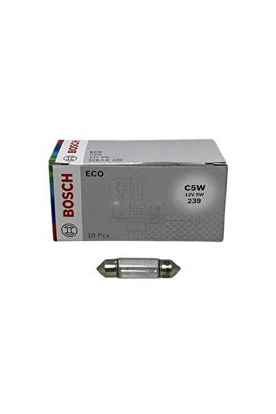 Bosch Eco 12V C5W 5W SV 8.5-8 Halojen Sofit Tavan, Bagaj Ampulü 38 mm 10 Adet