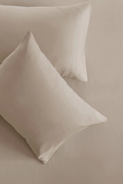 İssimo Home Simply Orchid Beige Cotton Satin Fitted Set 200*200/50*70