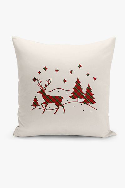Filamente New Year Christmas Pattern Double Sided Digital Printed Throw Pillow Cover