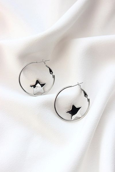Dazzlecave 316L Stainless Steel Earrings - Starry Hoop Steel Earrings - Tarnish-Free Earrings