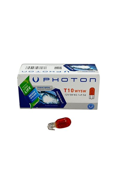 Photon T10 12V W5W Dipsiz Minyatür Amber Turuncu Gösterge Sinyal Ampulü 10 Adet
