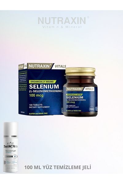 Nutraxin Selenium - Selenium Supplement 100 Tablets // 100 ml Facial Cleansing Gel