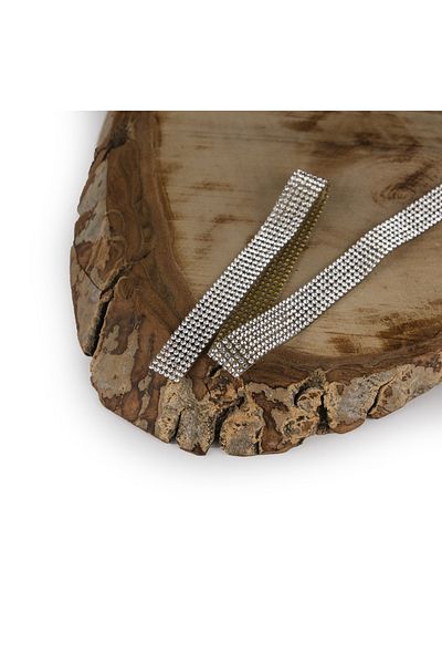 Prestij Boncuk Silver Stone Decorative 6 Row Luxury Stone Strip Sconce