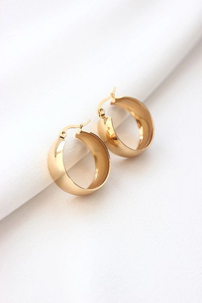 Dazzlecave 316L Stainless Steel Earrings - Thick Small Hoop Steel Earrings - Tarnish-Free Earrings