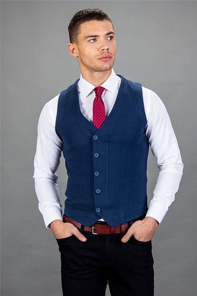 Tudors Vestă albastră pentru bărbați