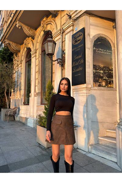 Pulli Collection Μίνι φούστα από ματ δέρμα αντίκες