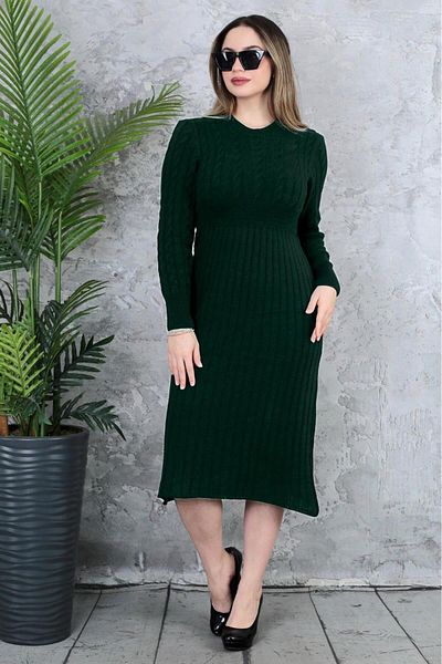 ATEMODAA Women's Long Knitting Dress with Vet