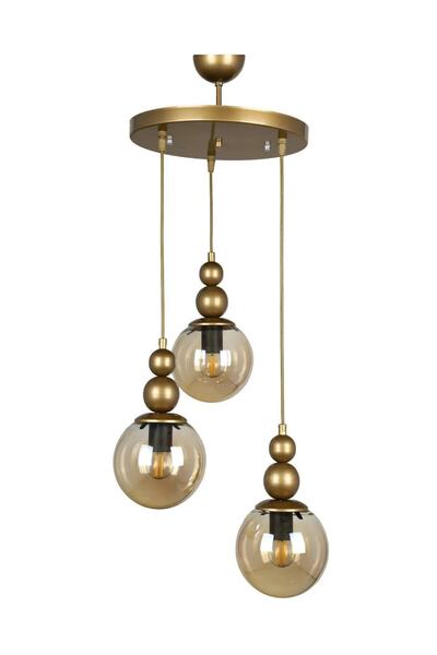 OSC HOME AYDINLATMA TASARIM Spor Eskitme Avize 3lü bal Cam