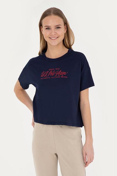 U.S. Polo Assn. U.S. POLO. ASSN. Tricou de damă bleumarin cu decolteu
