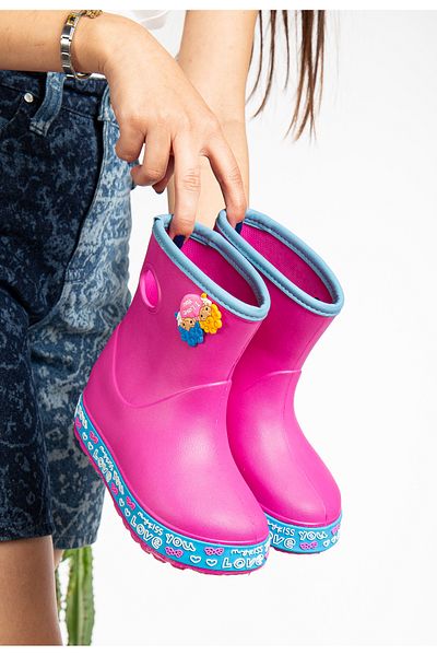 PLN SHOES Πολύχρωμες παιδικές μπότες βροχής με σόλα Koko - Αδιάβροχες και με περιτύλιγμα