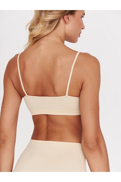 MİSTİRİK Model Pisun - Corset bustier cu bretele subțiri, strângere, tampoane fără sudură - culoarea pielii